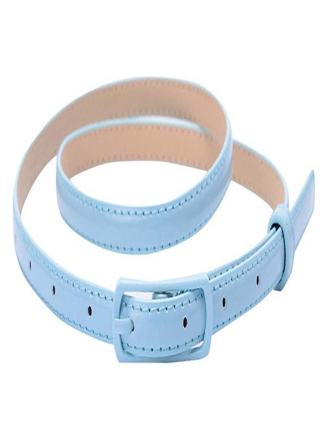 Selighting Women's Solid Color Faux Leather Skinny Belts for Dresses (One Size, Light Blue) - Image 1